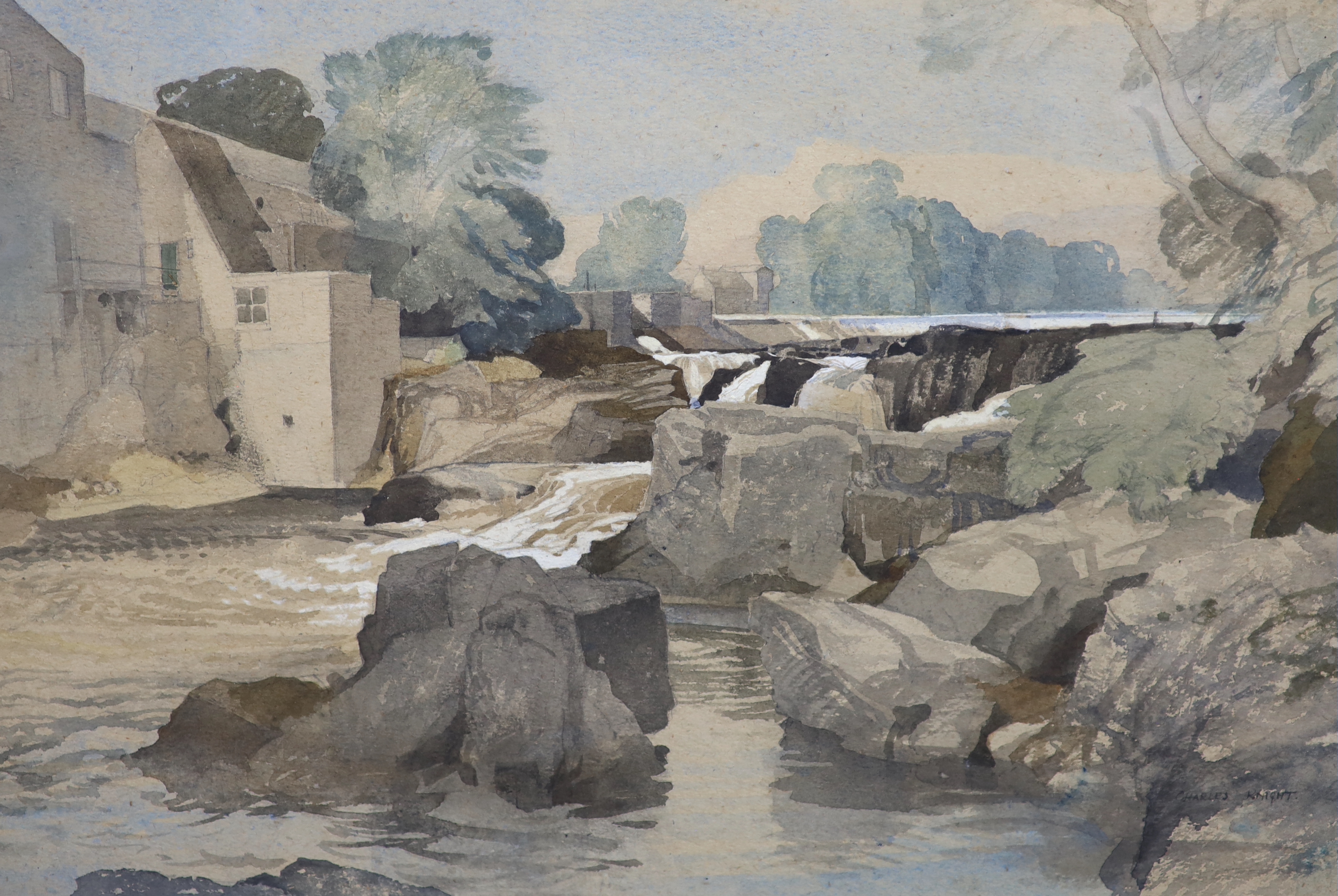 Charles Knight (British, 1901-1990), 'Linton Falls, North Yorkshire', watercolour, 34.5 x 51cm